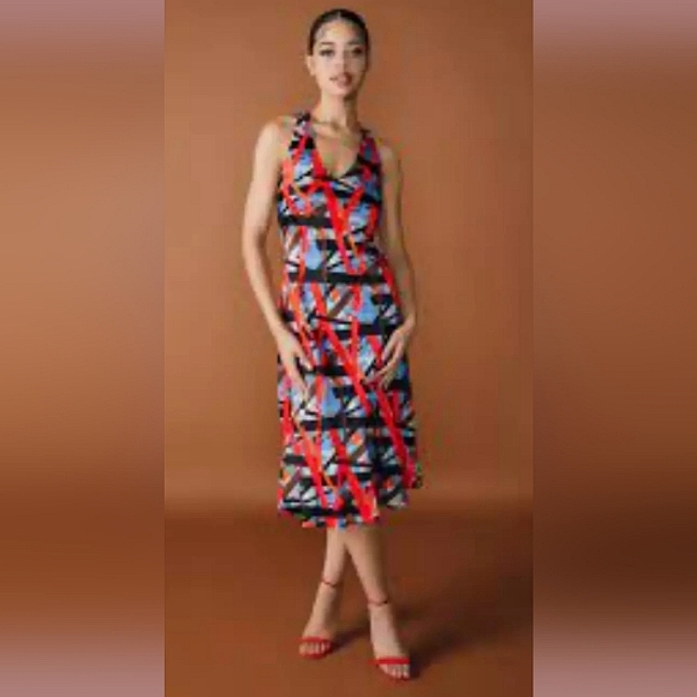 NWT🔥$335 Chloe Kristyn's Sleek "New Blue" Nina Sleeveless Dress 🤩 Sz Sm - Picture 8 of 13